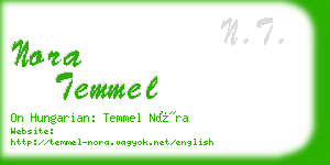 nora temmel business card